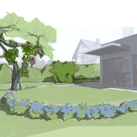 Návrh rekonštrukcie záhradnej terasy a deliacej zóny od susedného pozemku